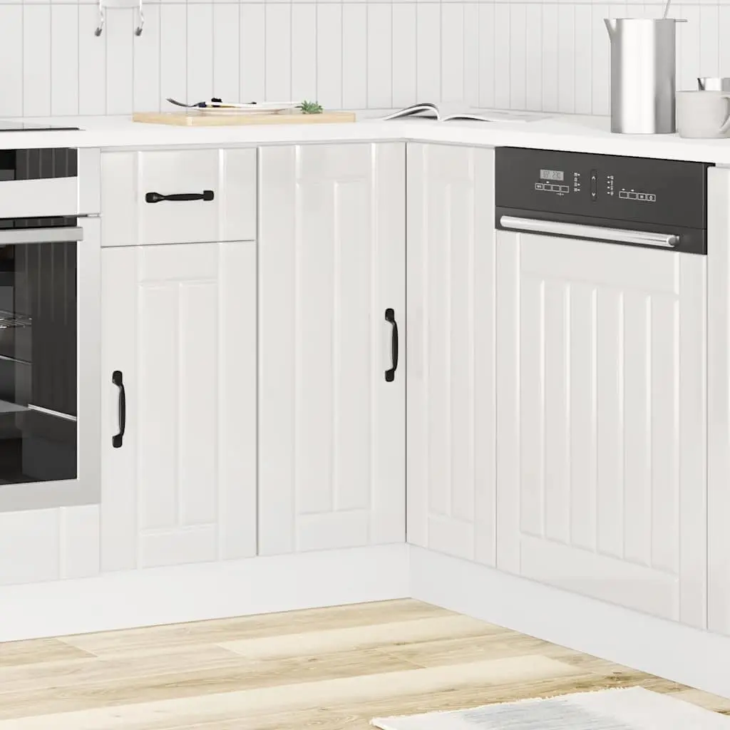 White Engineered Wood Kitchen Corner Base Cabinet