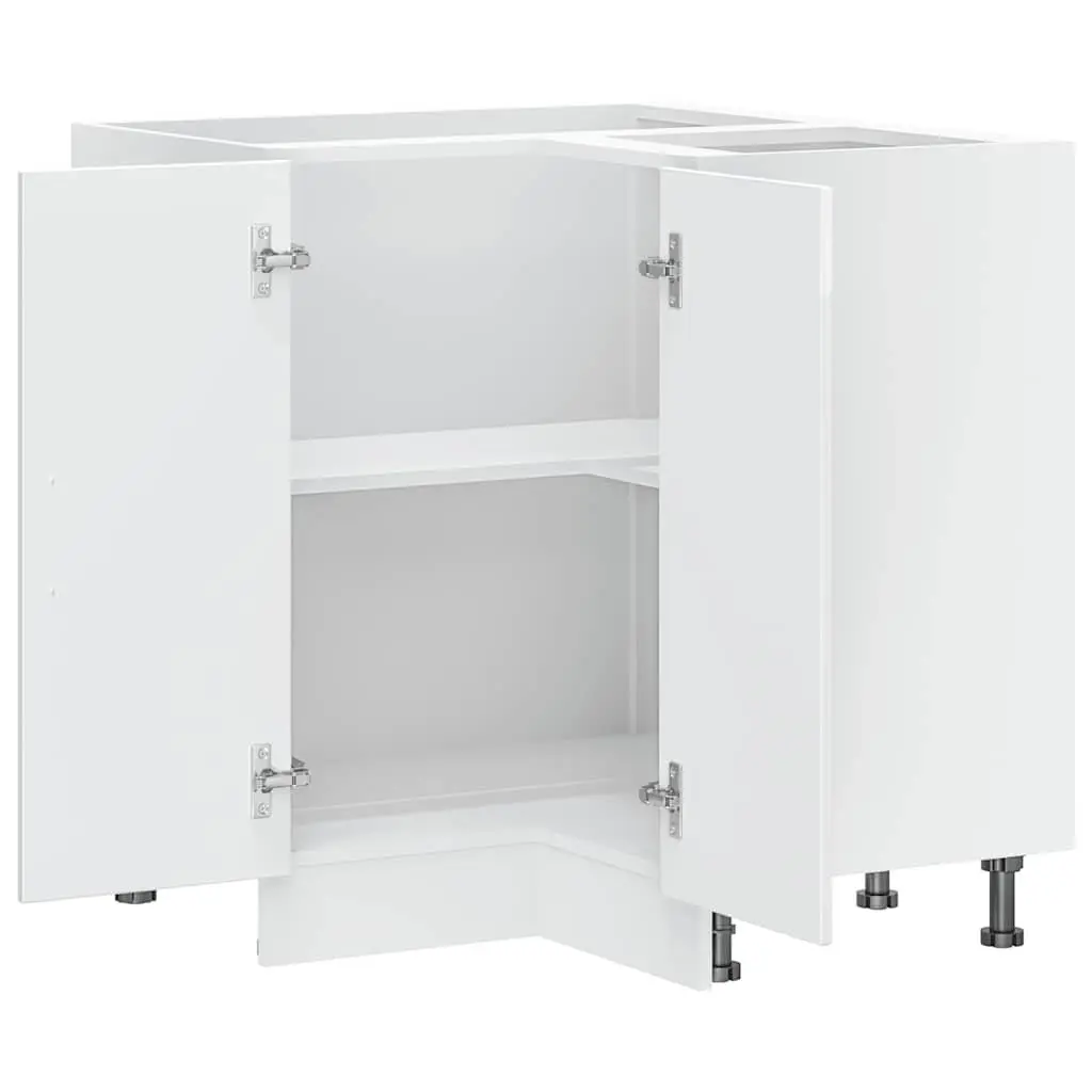 White Engineered Wood Kitchen Corner Base Cabinet