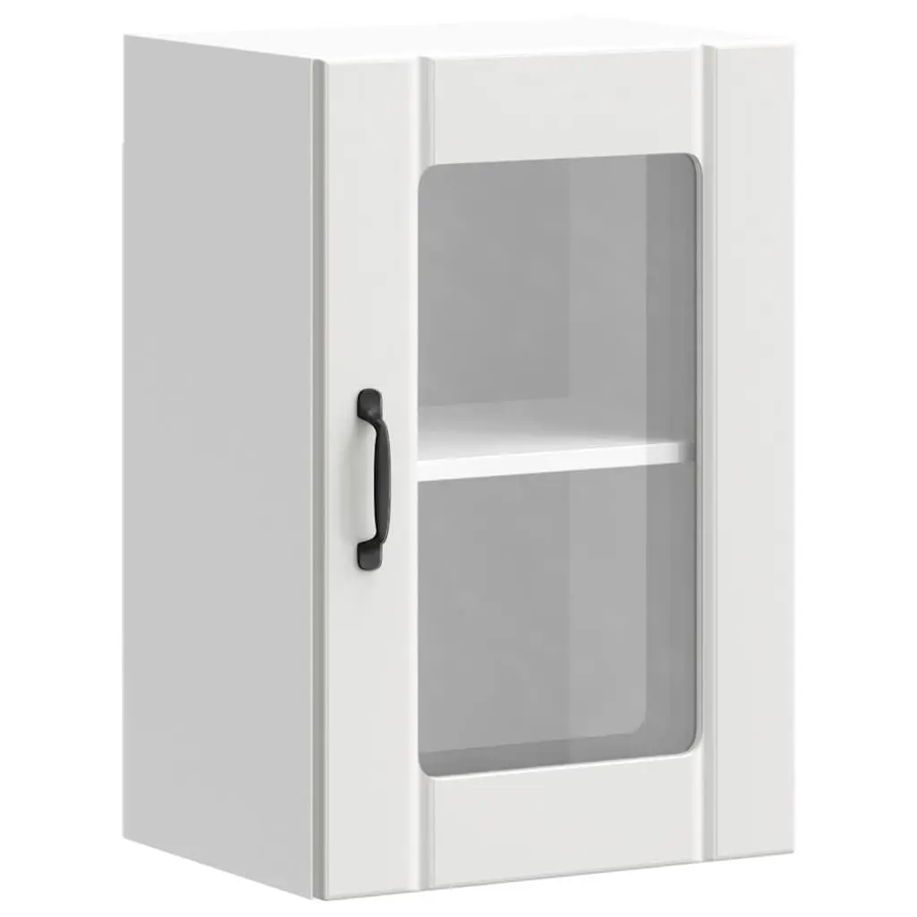Kitchen Cabinet Wall-Mounted White Glass Door Storage Organiser
