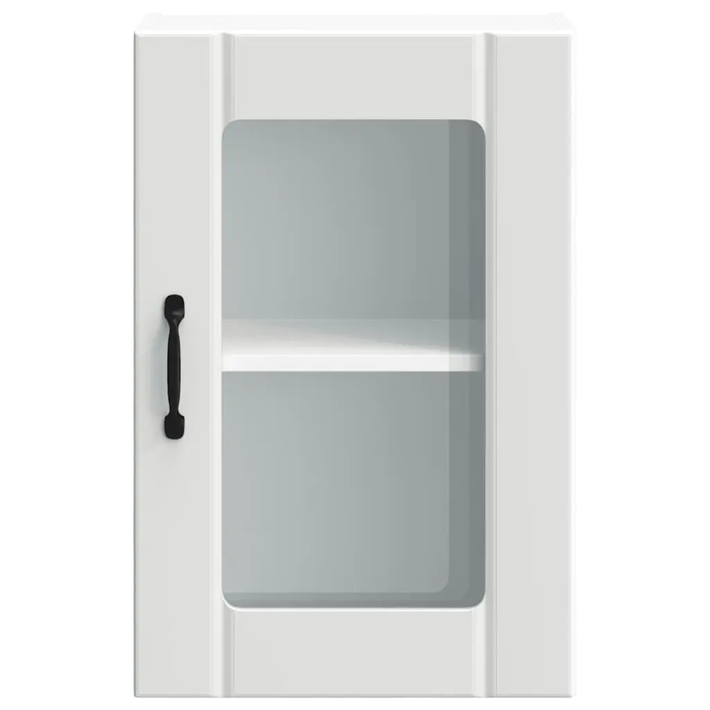 Kitchen Cabinet Wall-Mounted White Glass Door Storage Organiser