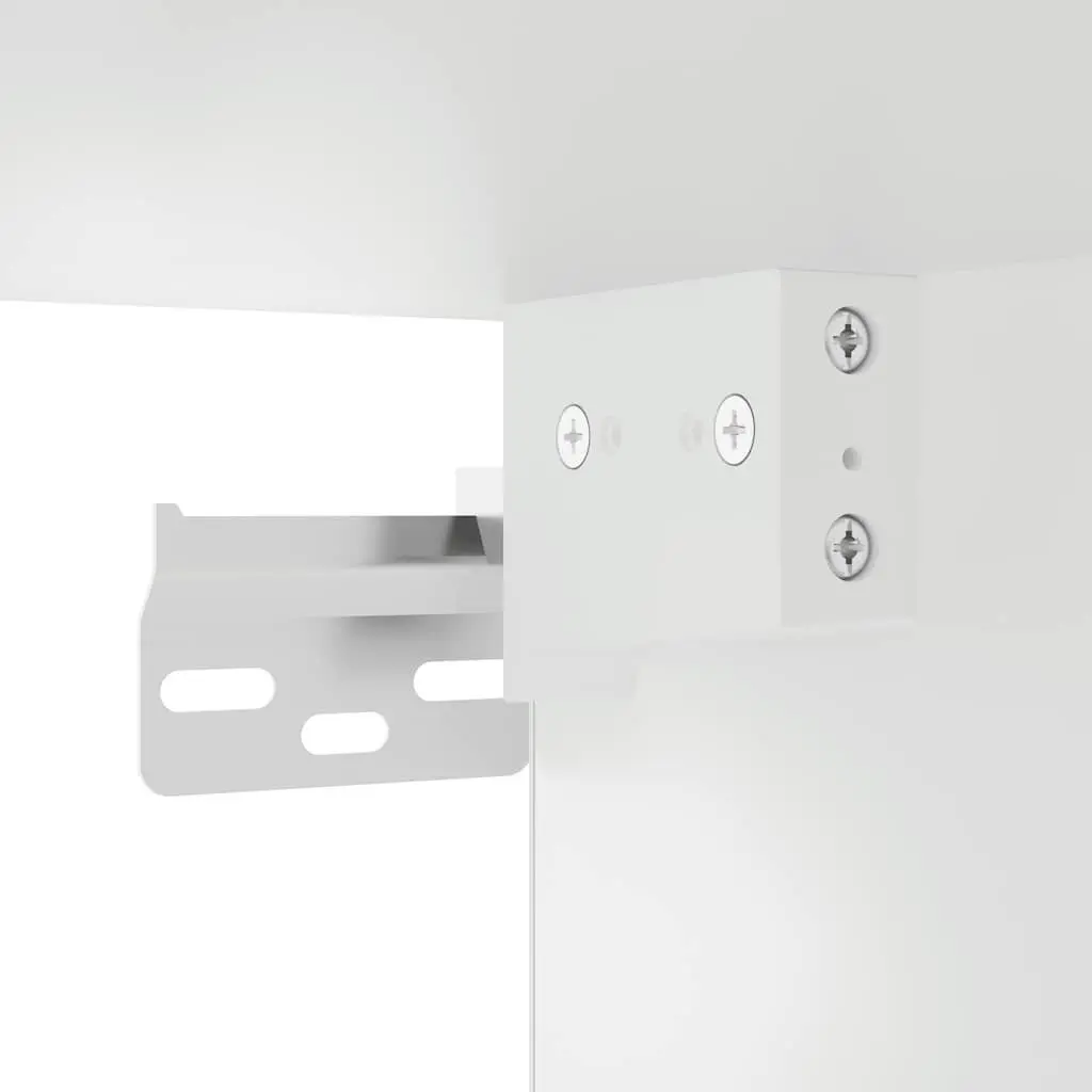Kitchen Cabinet Wall-Mounted White Glass Door Storage Organiser