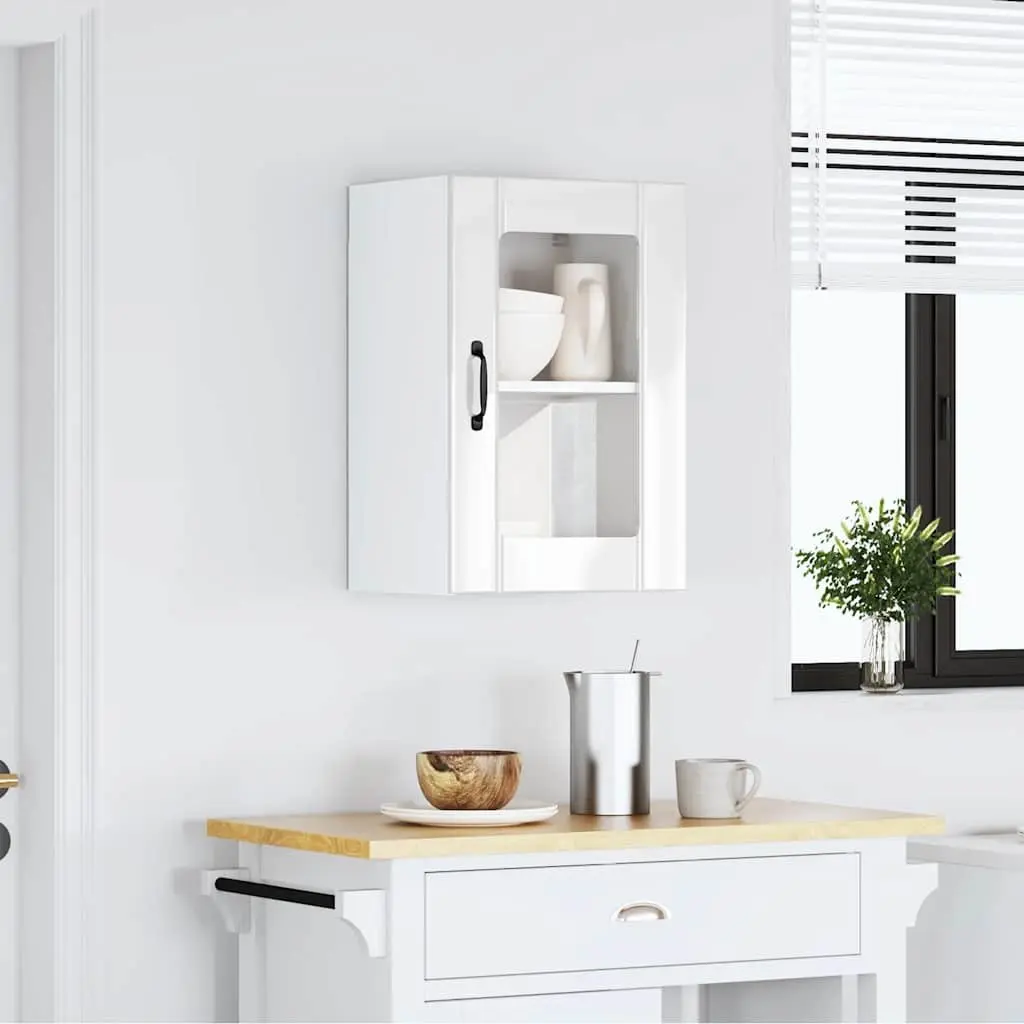 White High Gloss Wall-Mounted Kitchen Cabinet