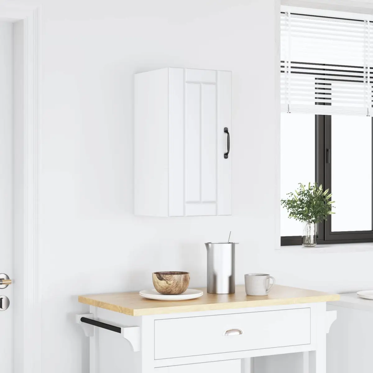 White Engineered Wood Wall Cabinet