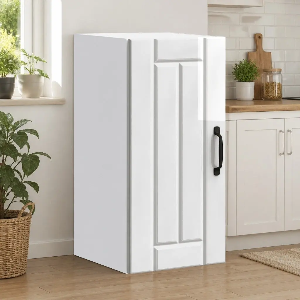 White High Gloss Engineered Wood Cabinet