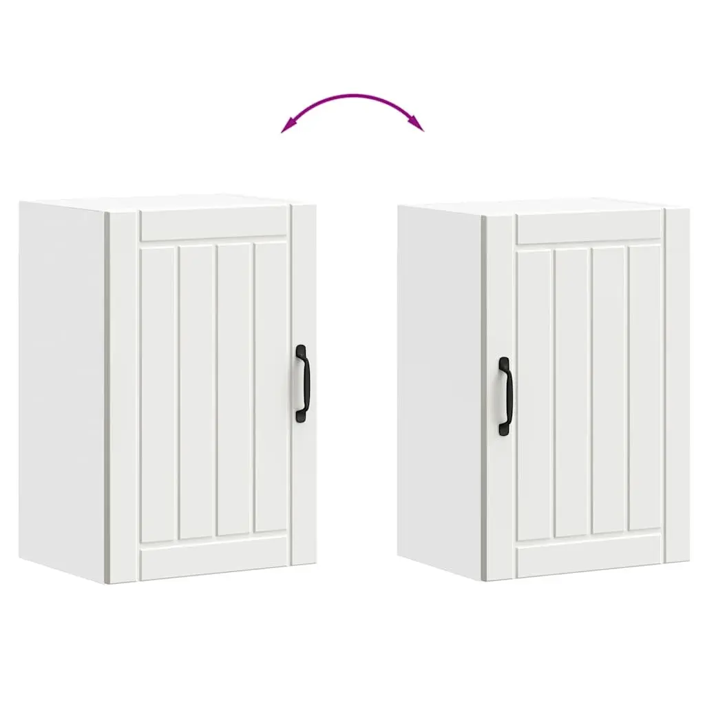 Kitchen Wall Cabinet White Engineered Wood Storage Glass Door Wall-Mounted