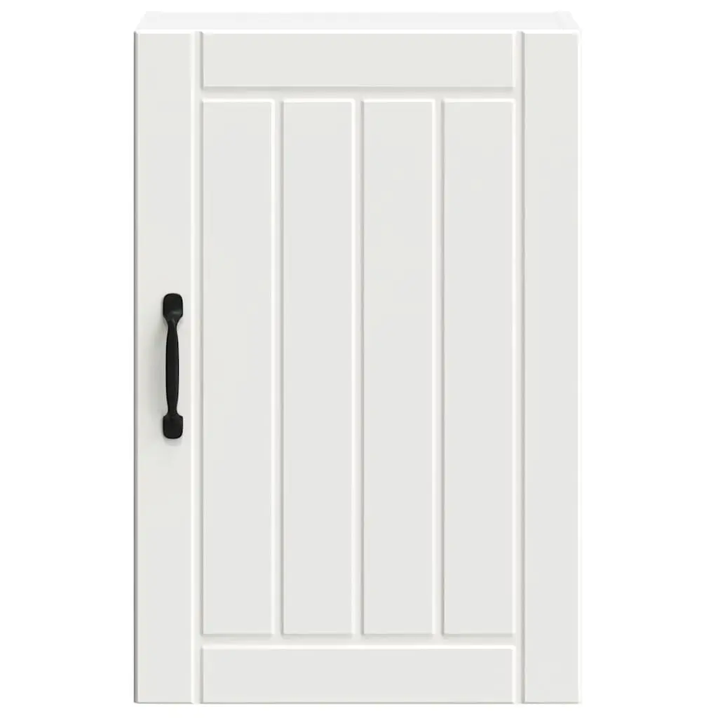 Kitchen Wall Cabinet White Engineered Wood Storage Glass Door Wall-Mounted