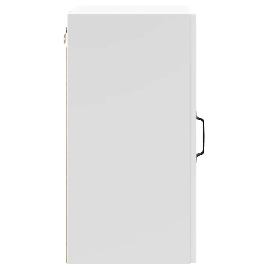 Kitchen Wall Cabinet White Engineered Wood Storage Glass Door Wall-Mounted