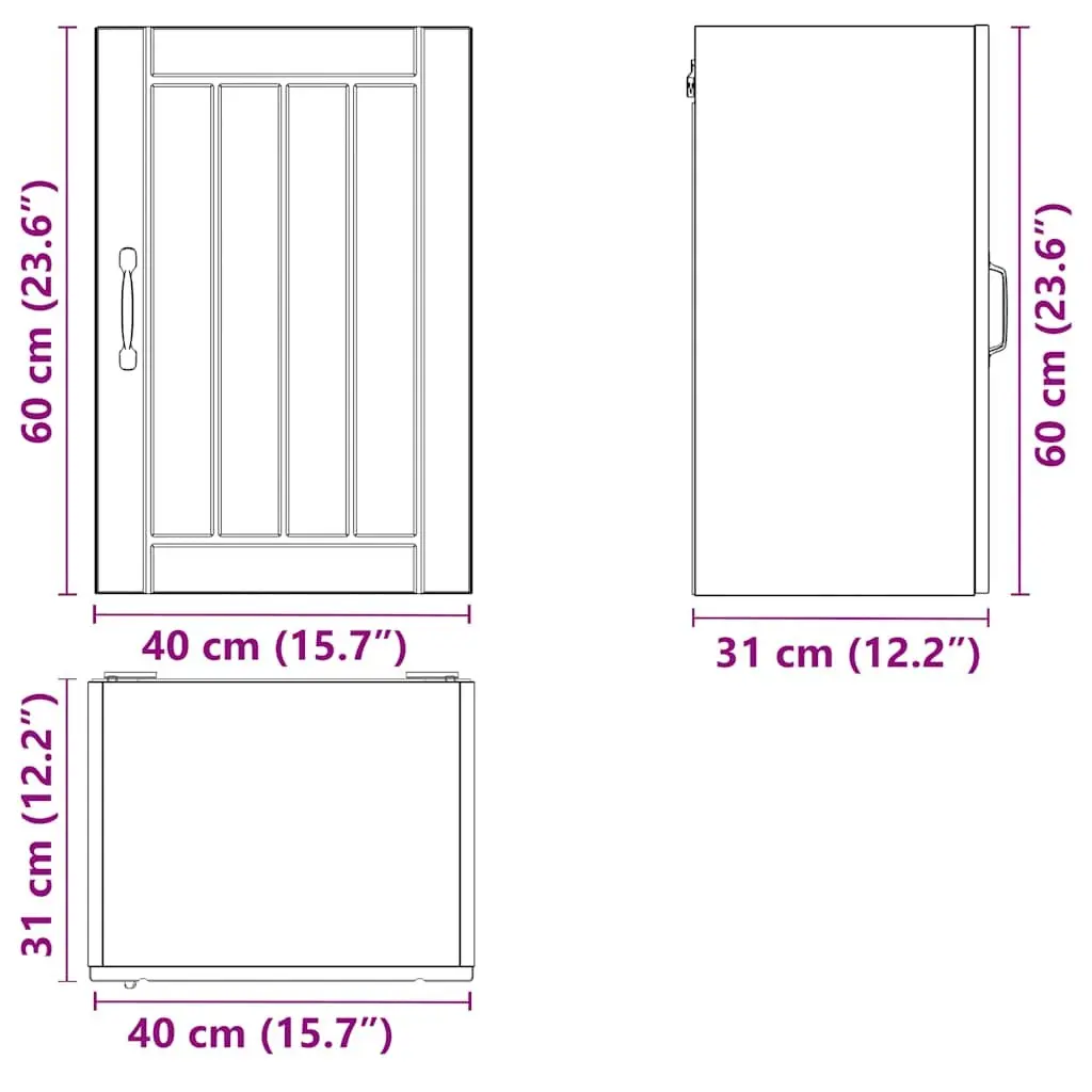 White Engineered Wood Wall-Mounted Kitchen Cabinet with Glass Door