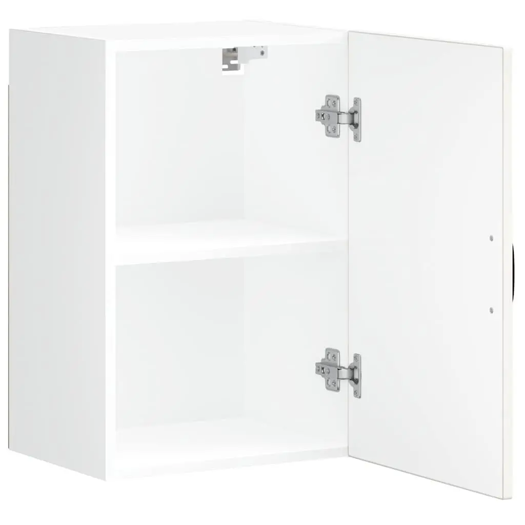 White Engineered Wood Wall-Mounted Kitchen Cabinet with Glass Door