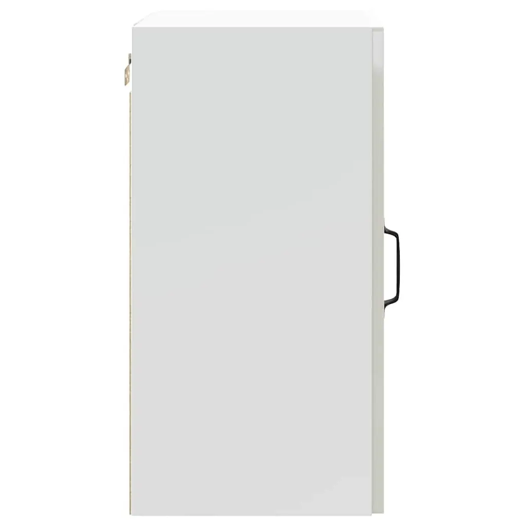 White Engineered Wood Wall-Mounted Kitchen Cabinet with Glass Door