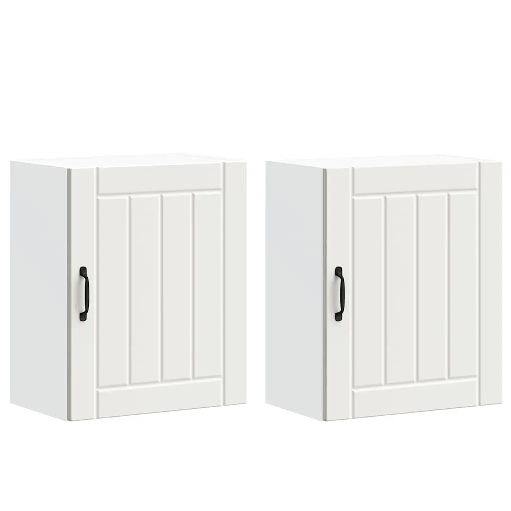 White Kitchen Wall Cabinets, 2 pcs