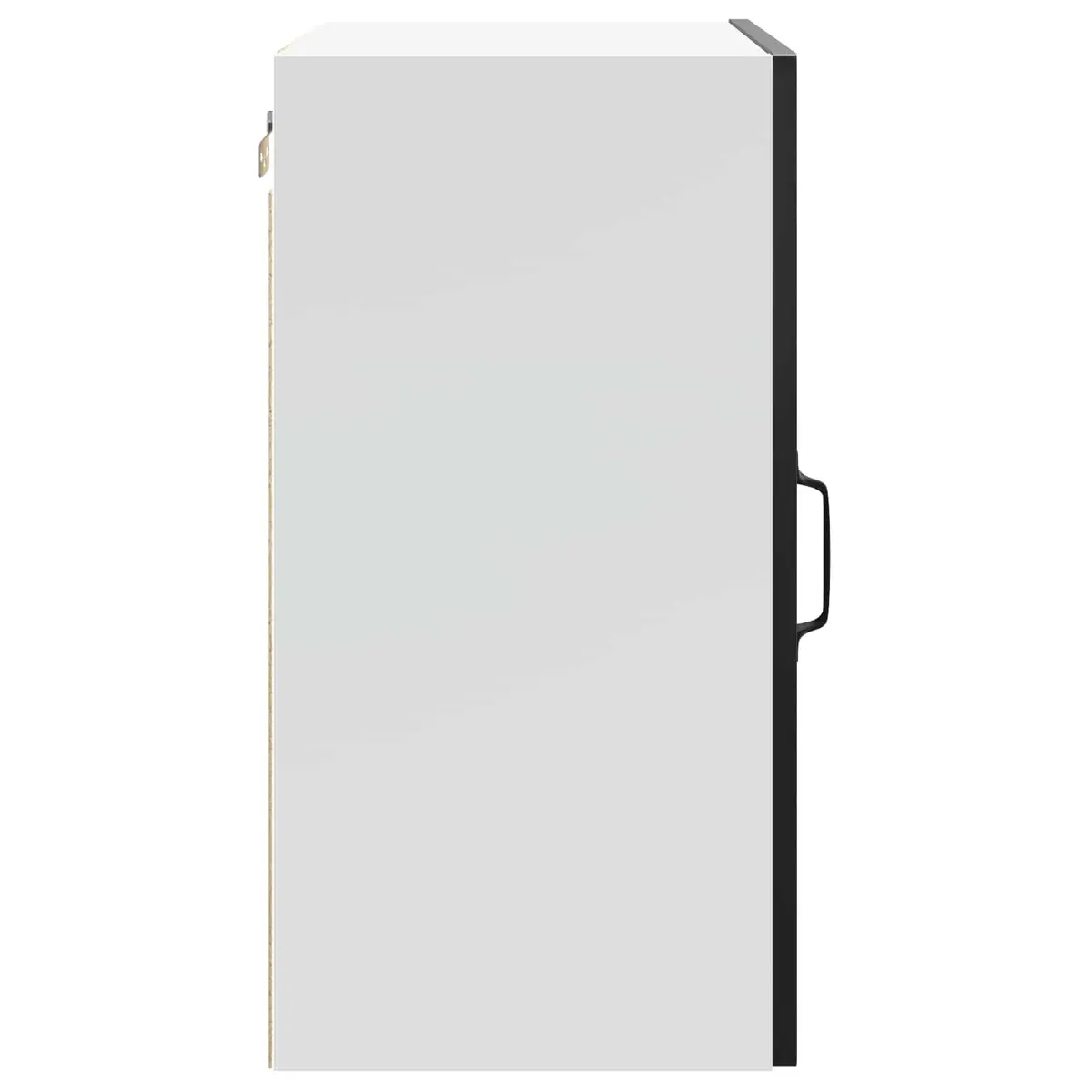 Kitchen Wall Cabinet Black Engineered Wood Glass Door Storage Organiser