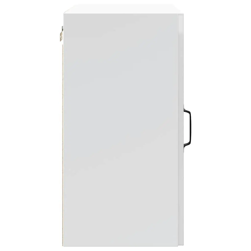 Wall Cabinet Storage Engineered Wood White High Gloss Glass Door Kitchen