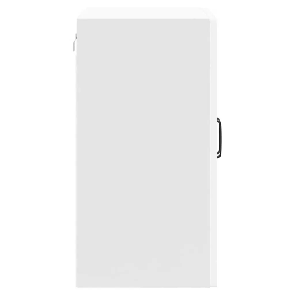 Kitchen Wall Cabinet White Engineered Wood Wall-Mounted Storage with Glass Door