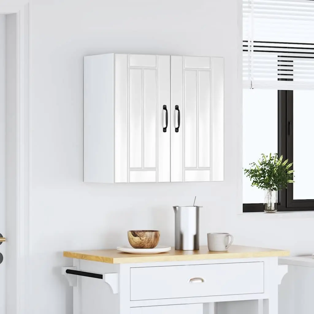 White Engineered Wood Glass Door Cabinet