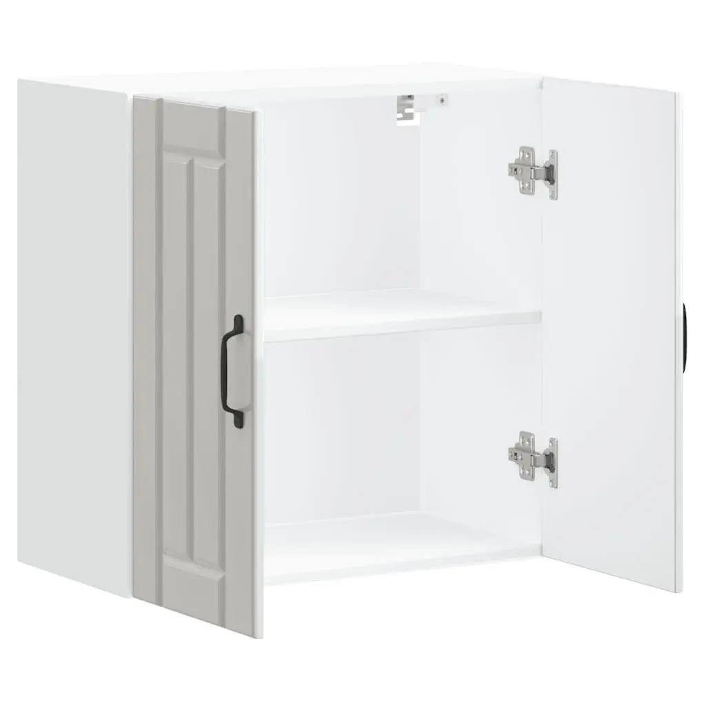 White Engineered Wood Glass Door Cabinet