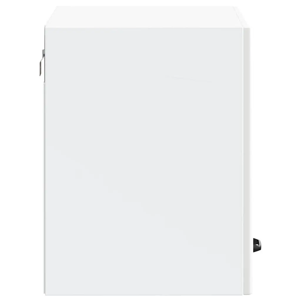 Kitchen Wall Cabinet White Engineered Wood Glass Door Storage Organiser Mount