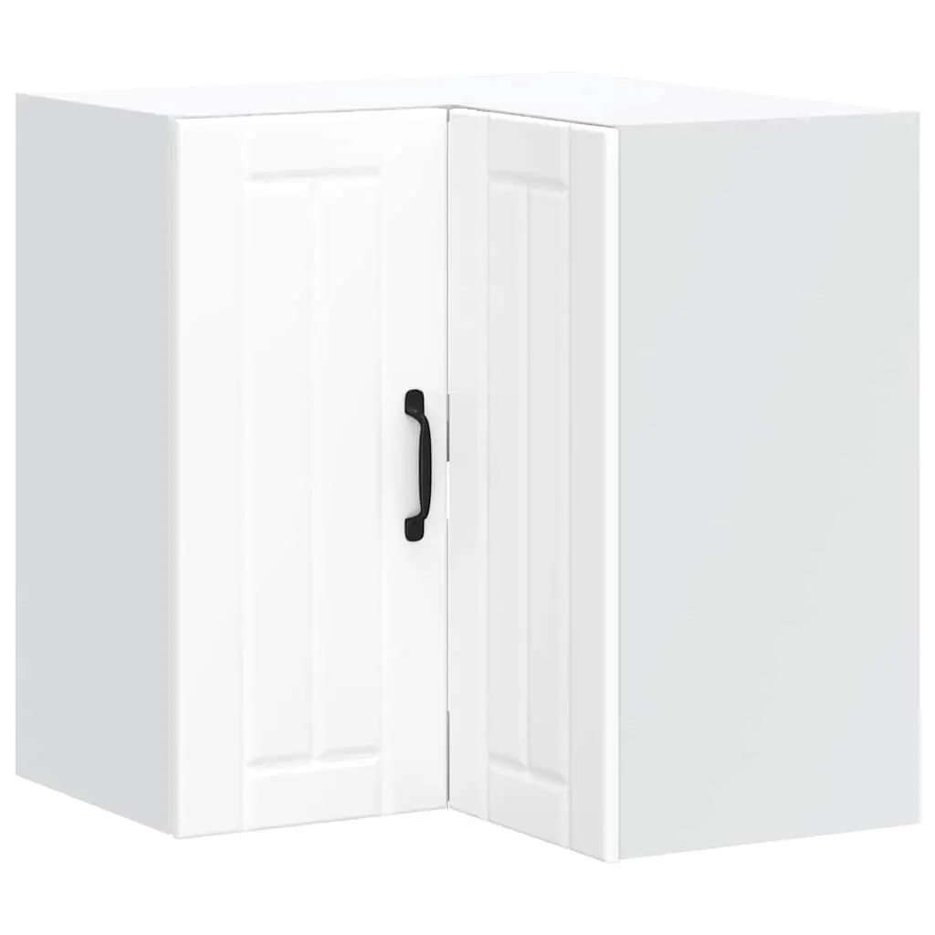 Kitchen Corner Cabinet Wall Mounted White Engineered Wood Storage