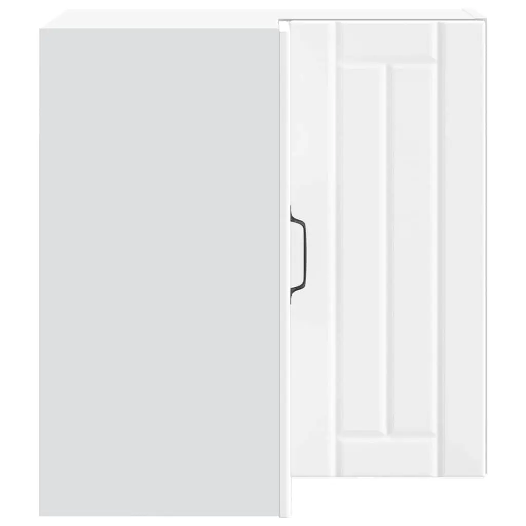 Kitchen Corner Cabinet Wall Mounted White Engineered Wood Storage