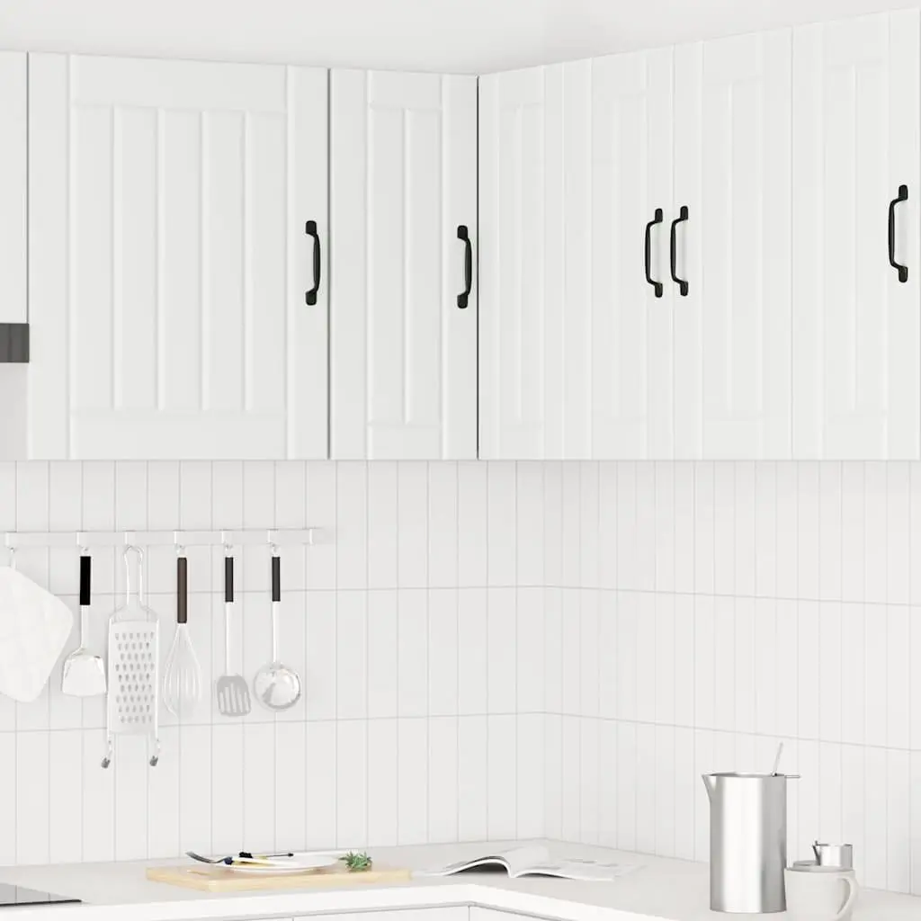 Kitchen Corner Cabinet Wall Mounted White Engineered Wood Storage