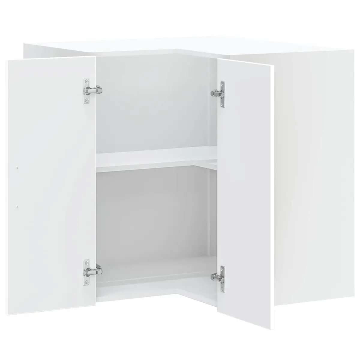 Kitchen Corner Cabinet Wall Mounted White Engineered Wood Storage