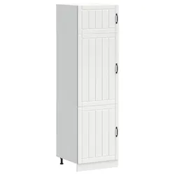 White Storage Cabinet: Engineered Wood, Adjustable Feet, Doors