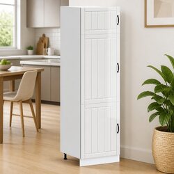 Kitchen Cupboard White High Gloss Storage Cabinet Engineered Wood Doors
