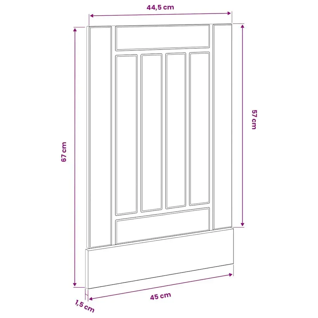 Dishwasher Panel White Engineered Wood Kitchen Cabinet Front Cover Protective