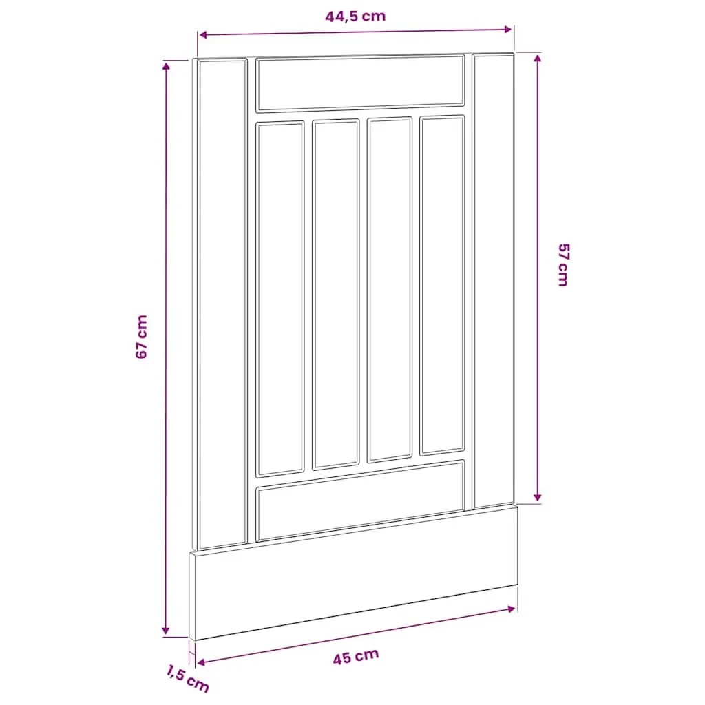 Black Dishwasher Front Panel Cover