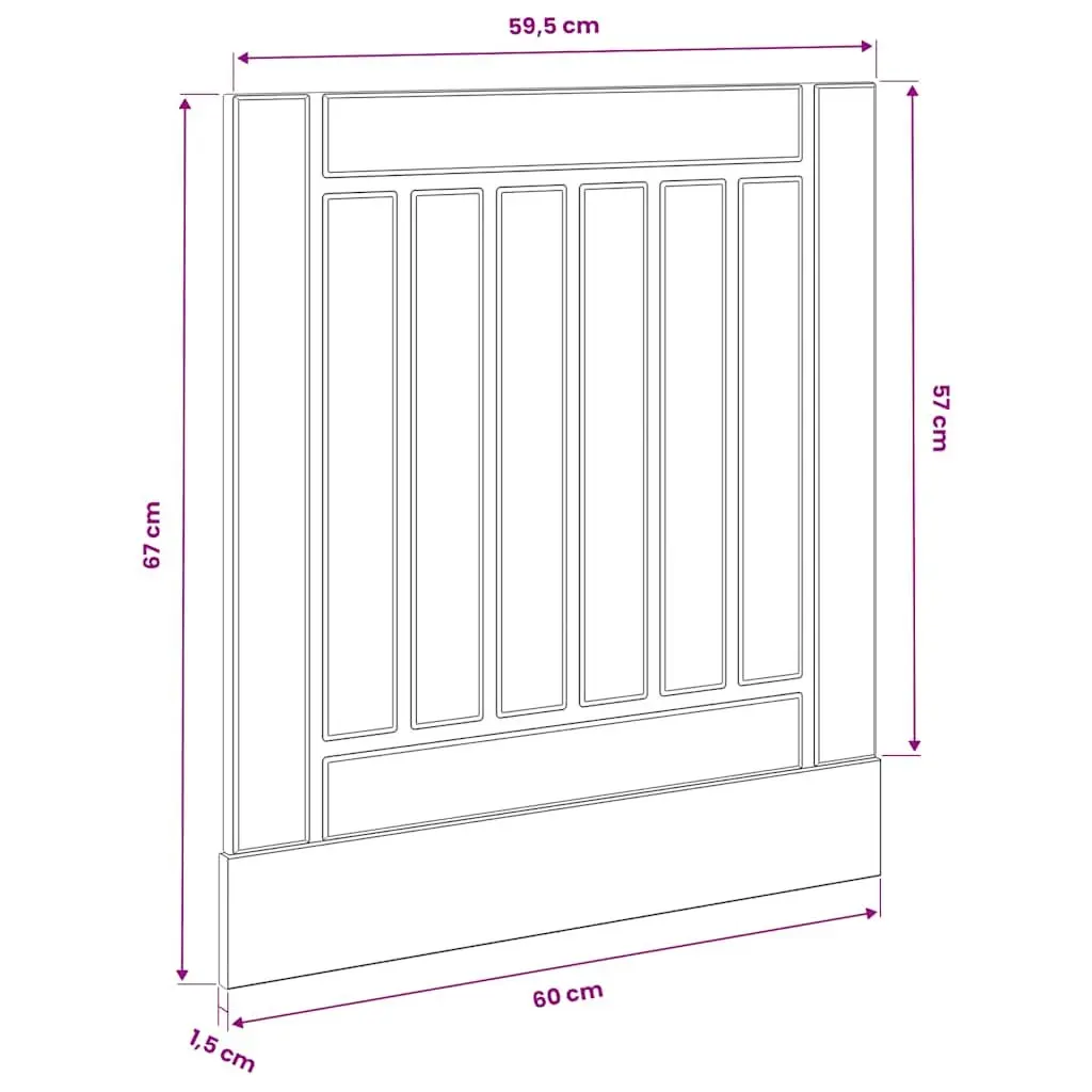 Dishwasher Panel White Engineered Wood Kitchen Cabinet Front Cover Protective