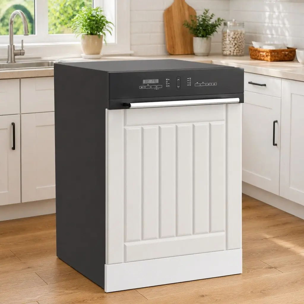 Dishwasher Panel White High Gloss Kitchen Cabinet Front Cover Engineered Wood
