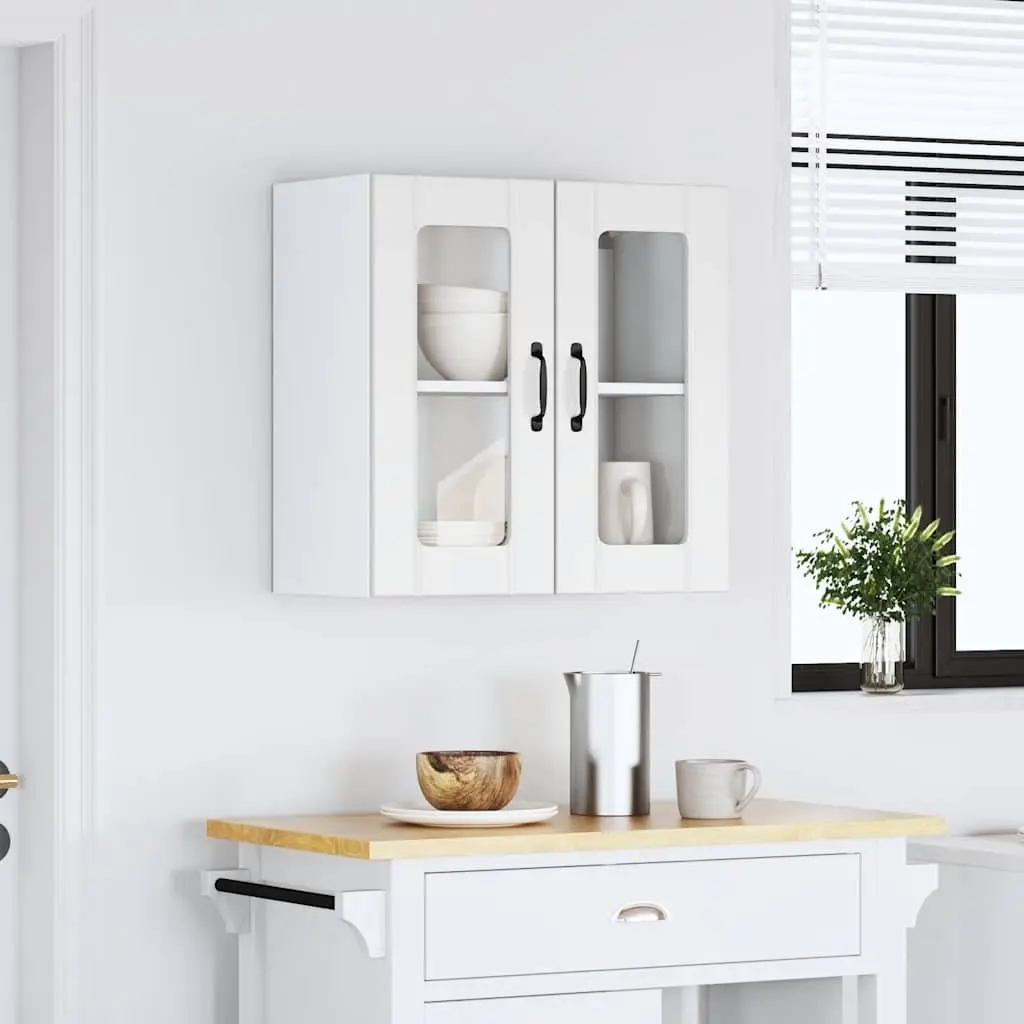 White Glass Door Kitchen Wall Cabinet