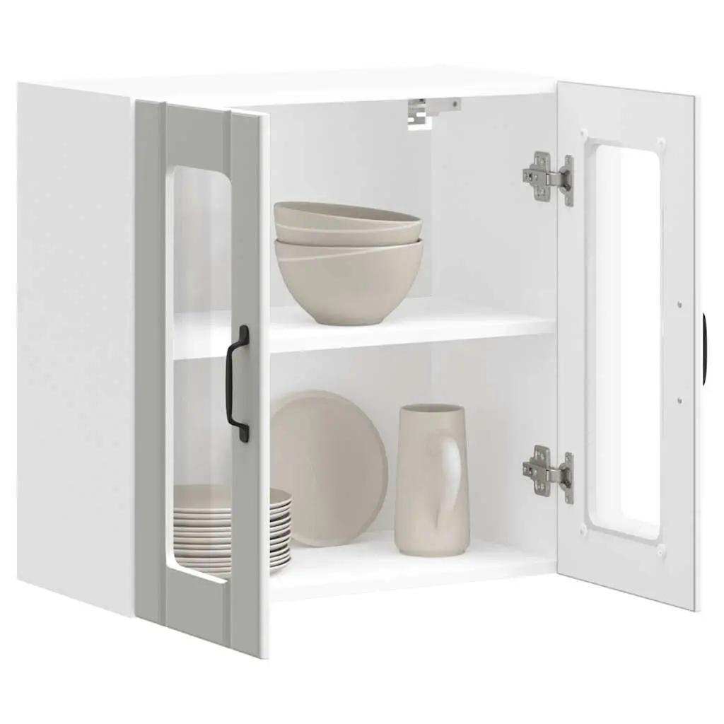 White Glass Door Kitchen Wall Cabinet