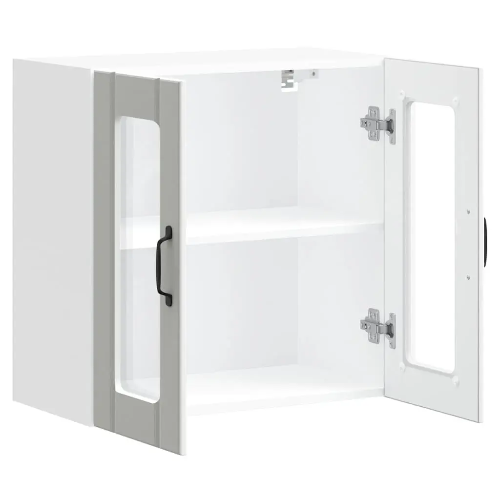 White Glass Door Kitchen Wall Cabinet
