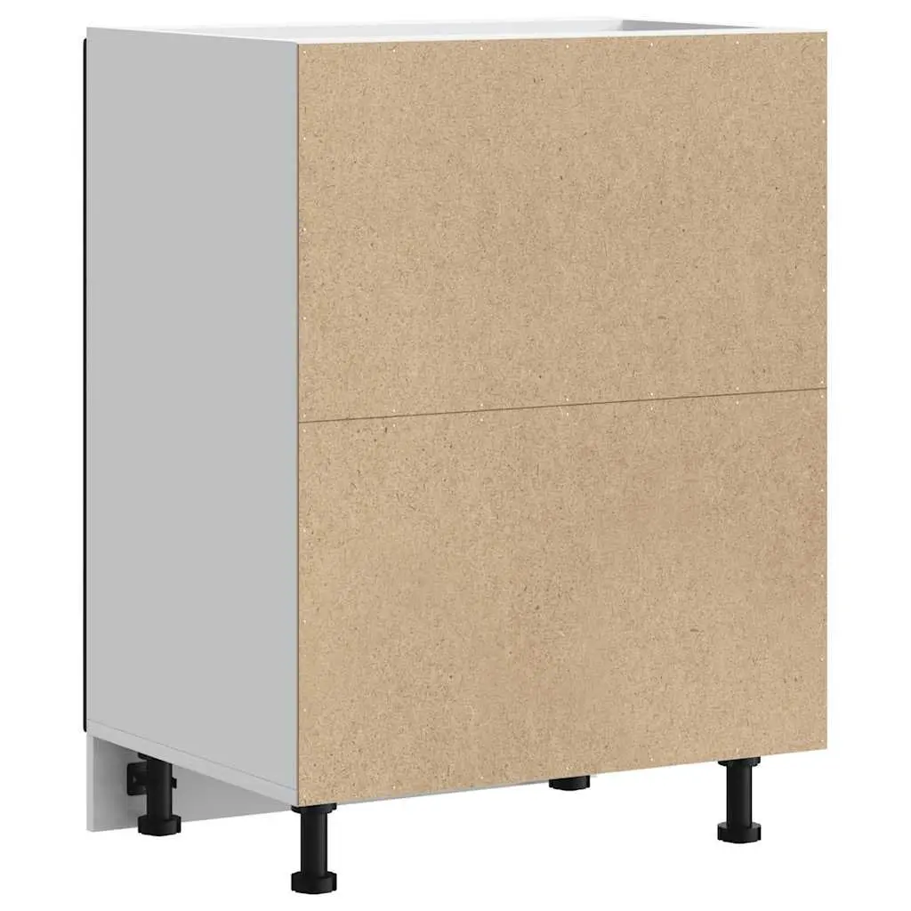 Kitchen Base Cabinet Black Engineered Wood Storage Unit Adjustable Feet