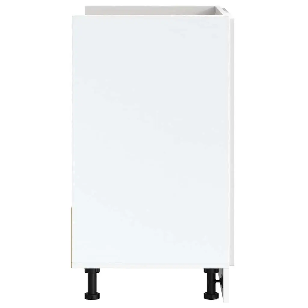 Sink Base Cabinet Kitchen Storage White High Gloss Engineered Wood 80x46x81.5cm