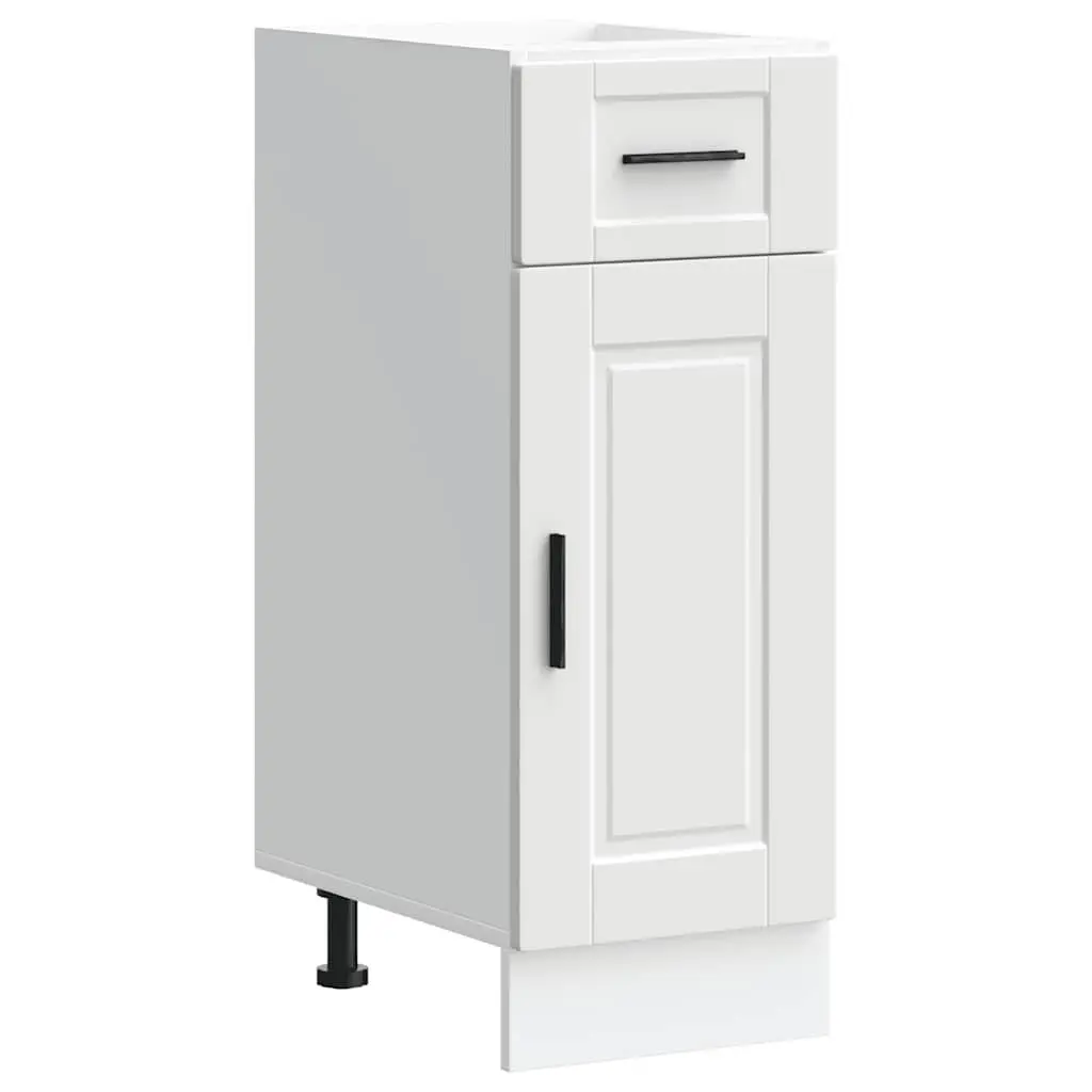 White Engineered Wood Kitchen Storage Base Cabinet with Adjustable Feet