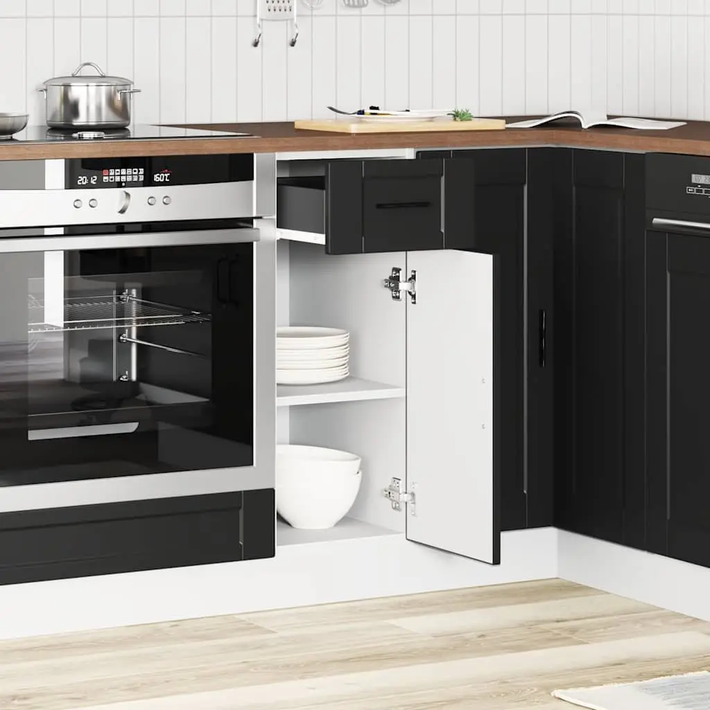Black Kitchen Base Cabinet with Adjustable Feet