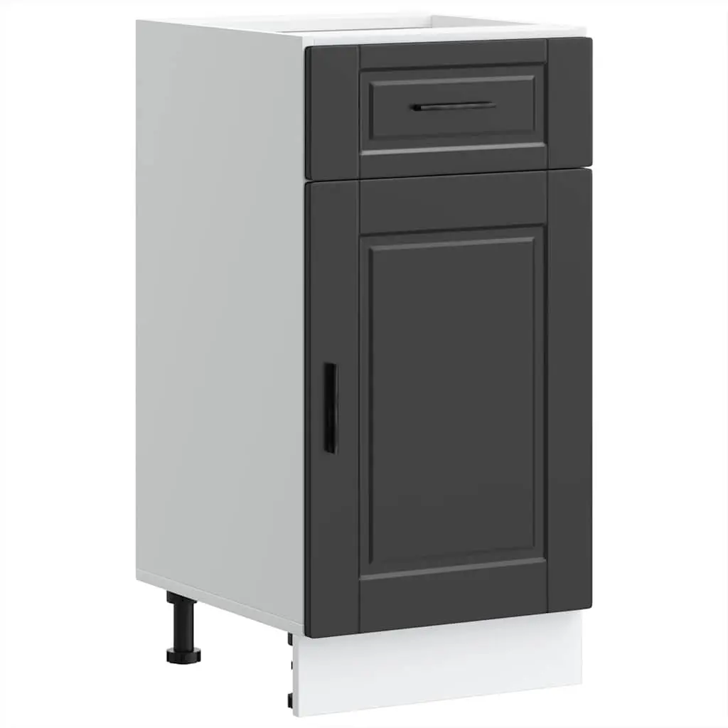 Black Kitchen Base Cabinet with Engineered Wood Build