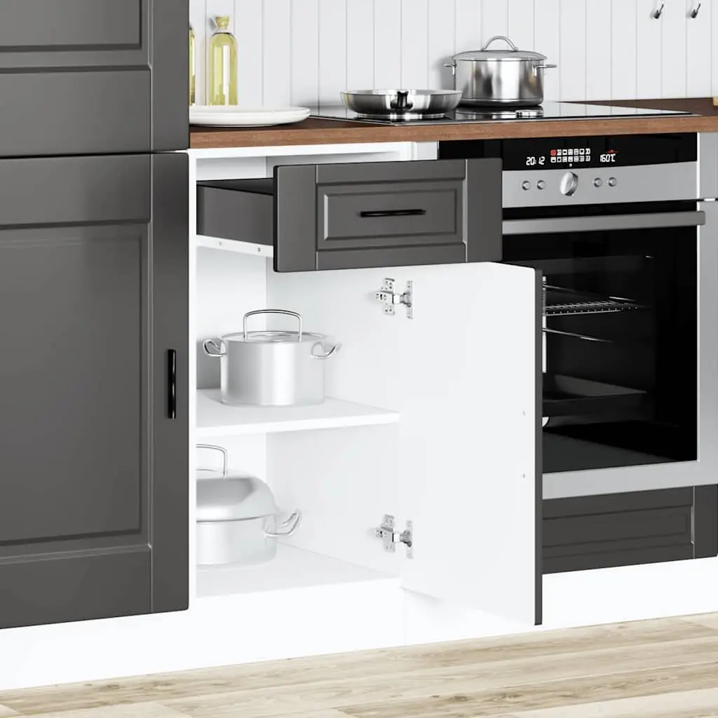 Black Kitchen Base Cabinet with Engineered Wood Build