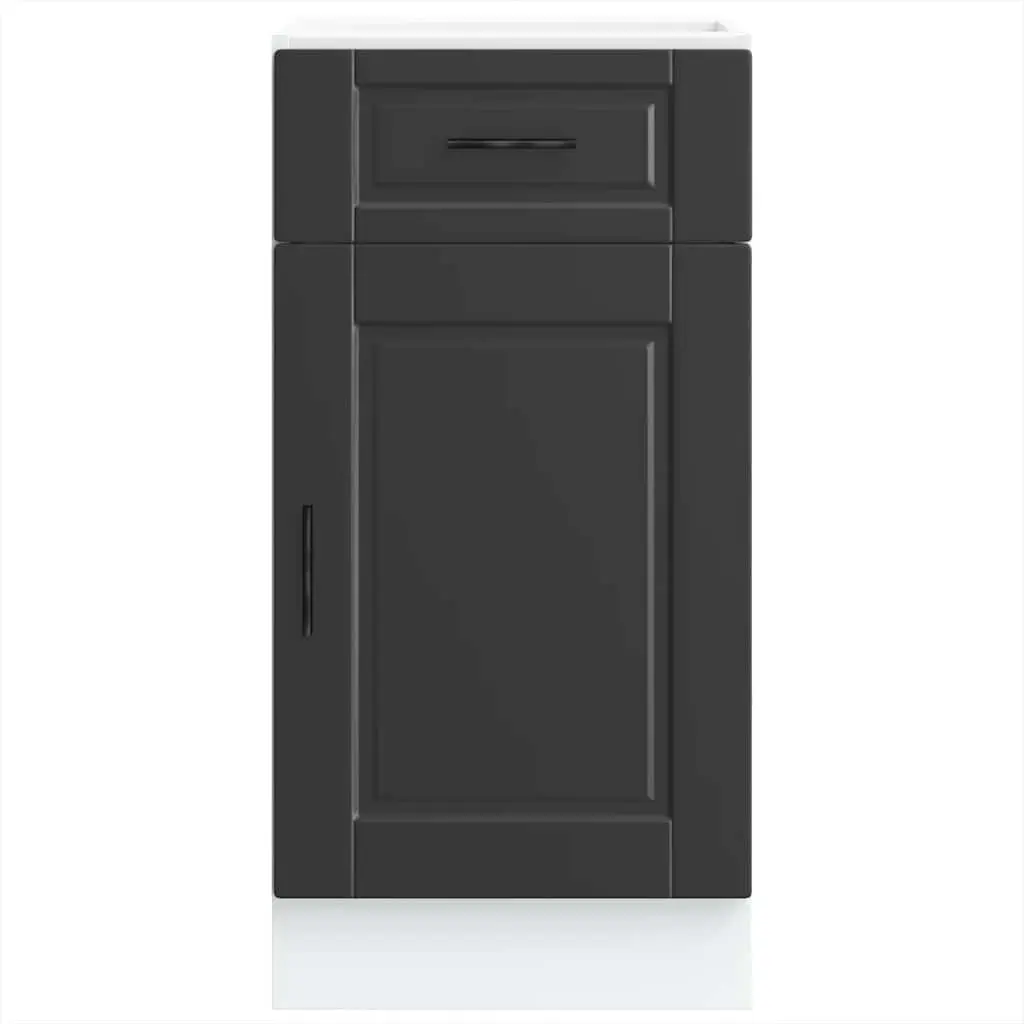 Black Kitchen Base Cabinet with Engineered Wood Build