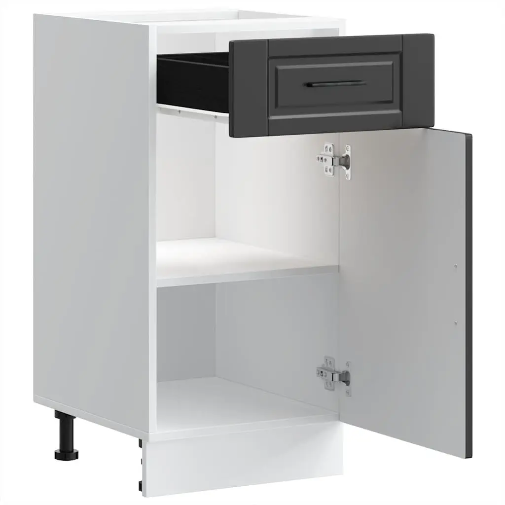 Black Kitchen Base Cabinet with Engineered Wood Build
