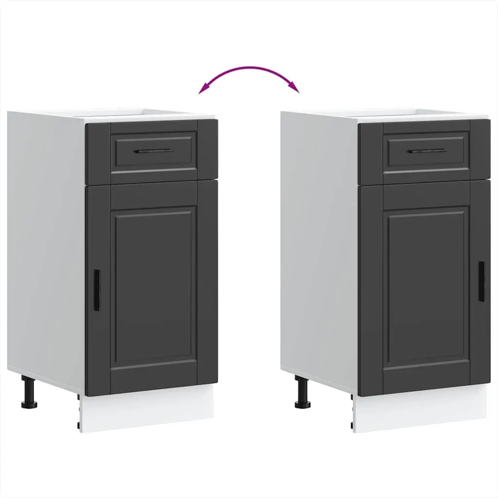 Black Kitchen Base Cabinet with Engineered Wood Build