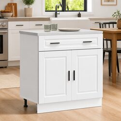 White Engineered Wood Kitchen Cabinet with Ample Storage