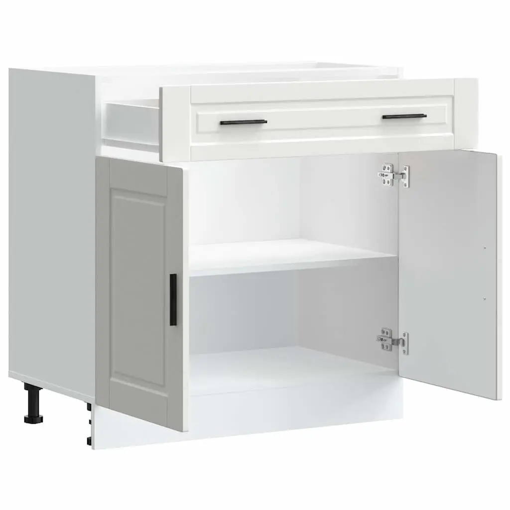 White Engineered Wood Kitchen Cabinet with Ample Storage