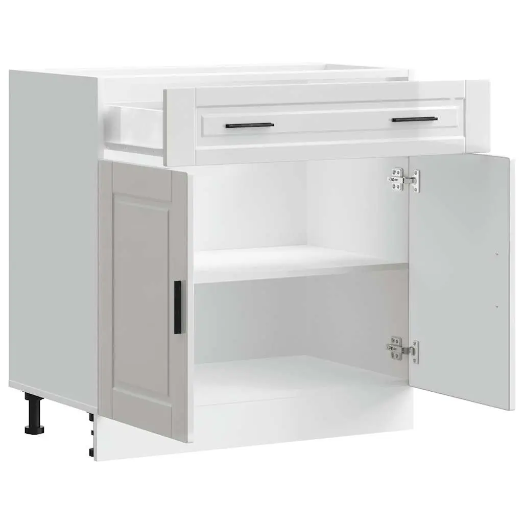 Kitchen Base Cabinet White High Gloss Engineered Wood Storage Cupboard Unit