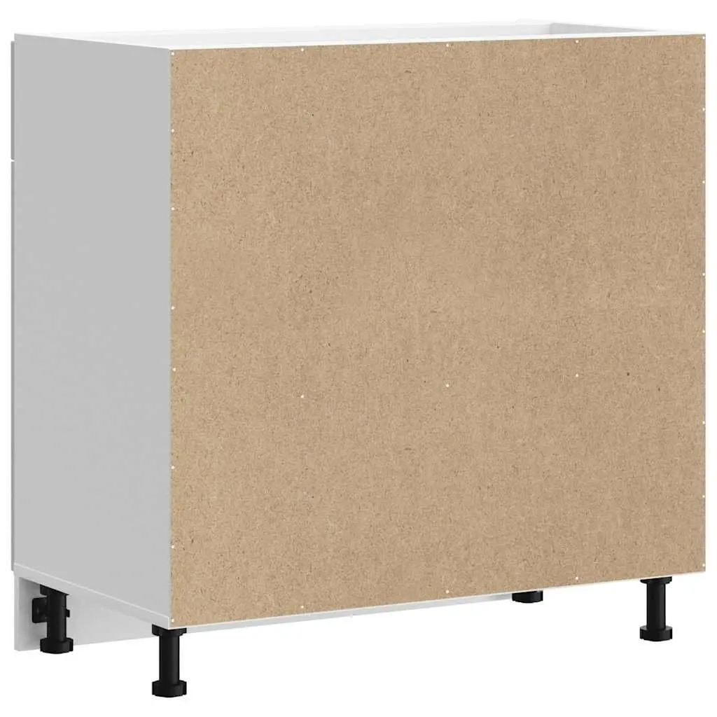 Kitchen Base Cabinet White High Gloss Engineered Wood Storage Cupboard Unit
