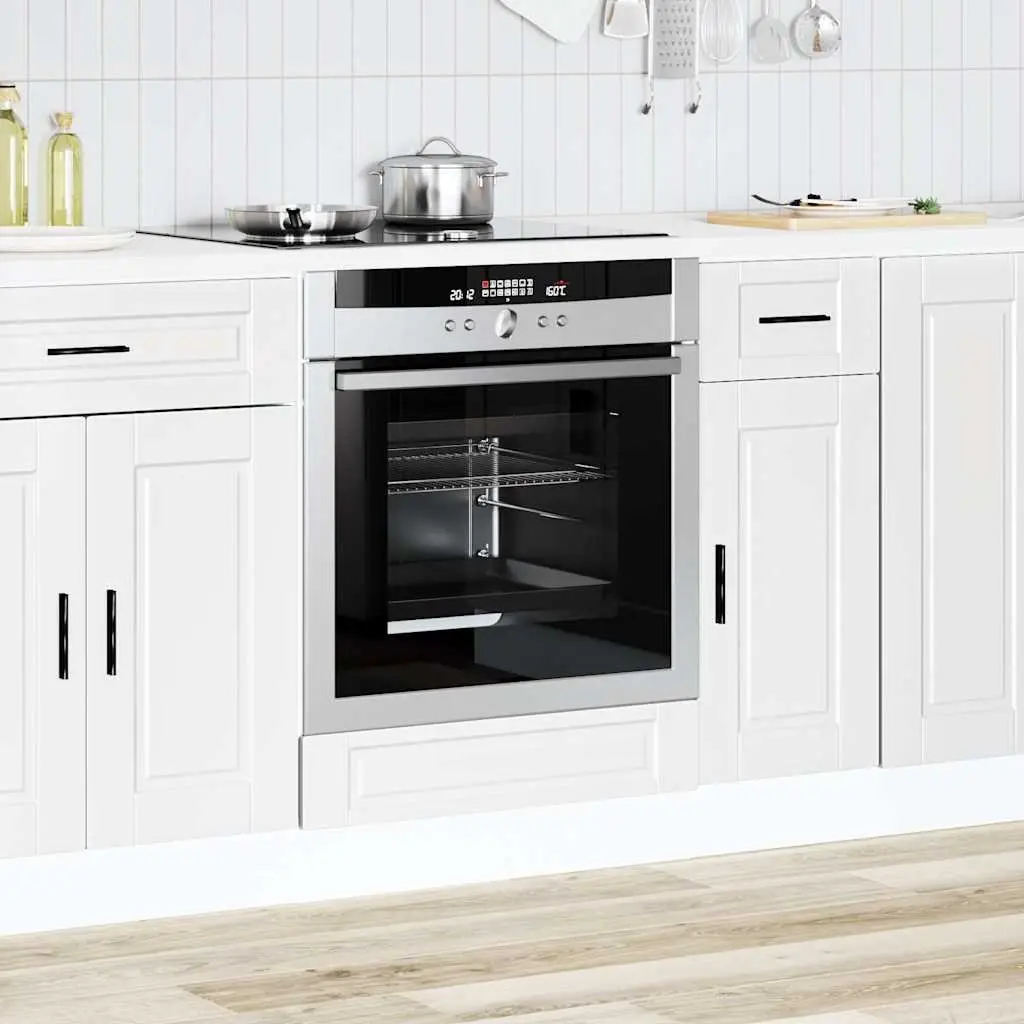 White Engineered Wood Oven Cabinet with Large Compartment