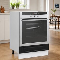 Specifications for Black Engineered Wood Oven Storage