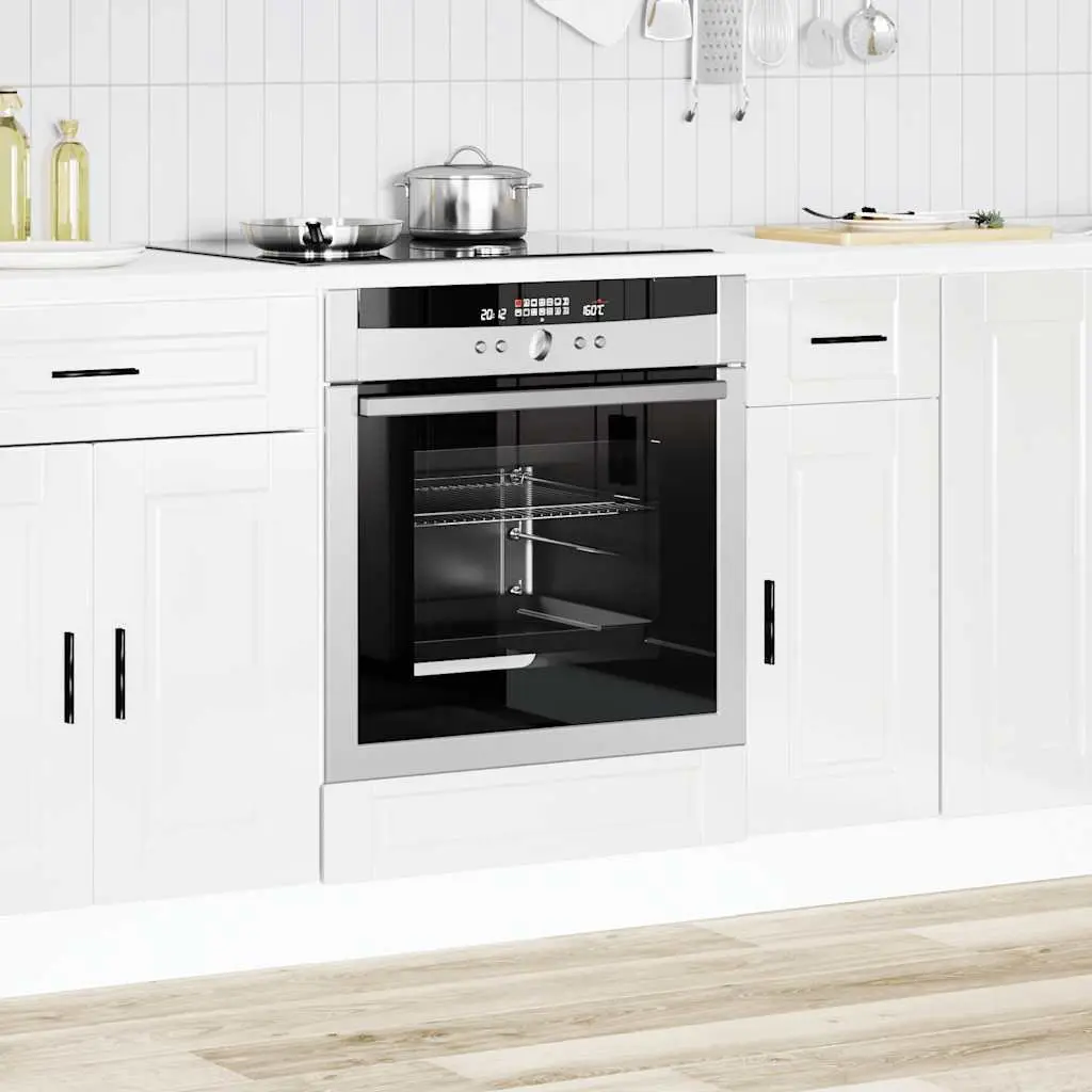 Oven Cabinet Kitchen Storage Unit White High Gloss Engineered Wood Compact